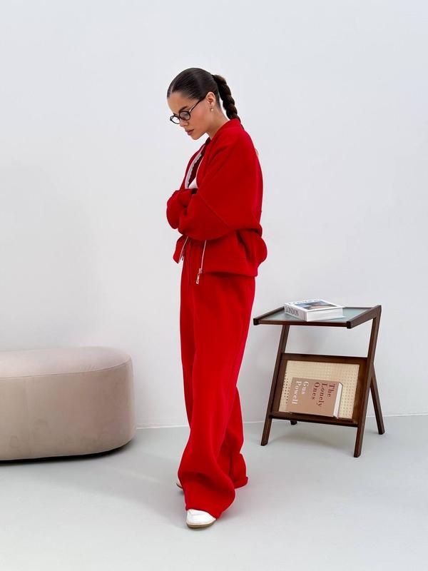 RED AUTUMN/WINTER HOODIE & SWEATPANTS SET