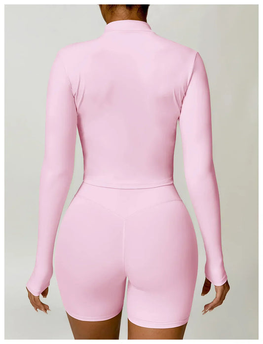 SHAPE ENHANCING LONG SLEEVE JACKET - PINK