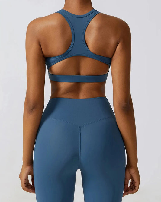 Cross Over Sports Bra - Navy