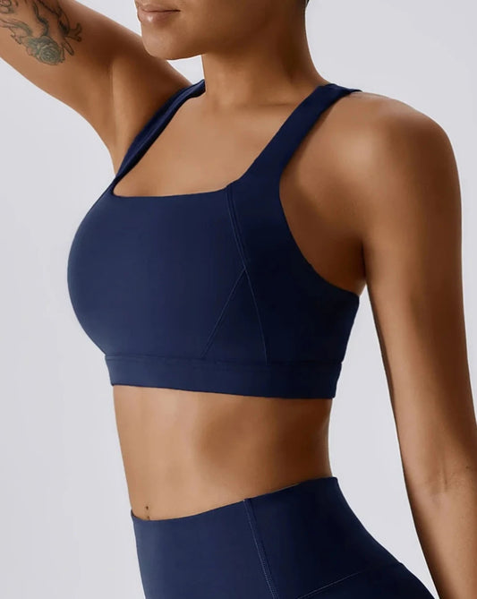 THE IRIS HIGH SUPPORT SPORTS BRA - NAVY