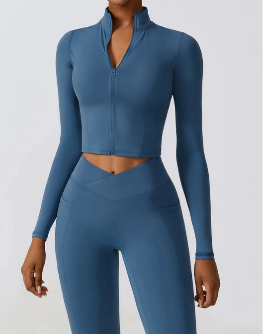 FITTED CONTOUR SPORTS JACKET - NAVY