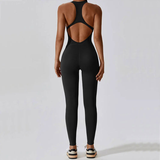 DYNAMIC BACKLESS JUMPSUIT - BLACK