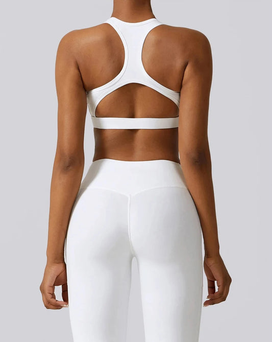 Cross Over Sports Bra - White