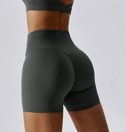 THE IRIS HIGH WAIST SHORTS - GREY
