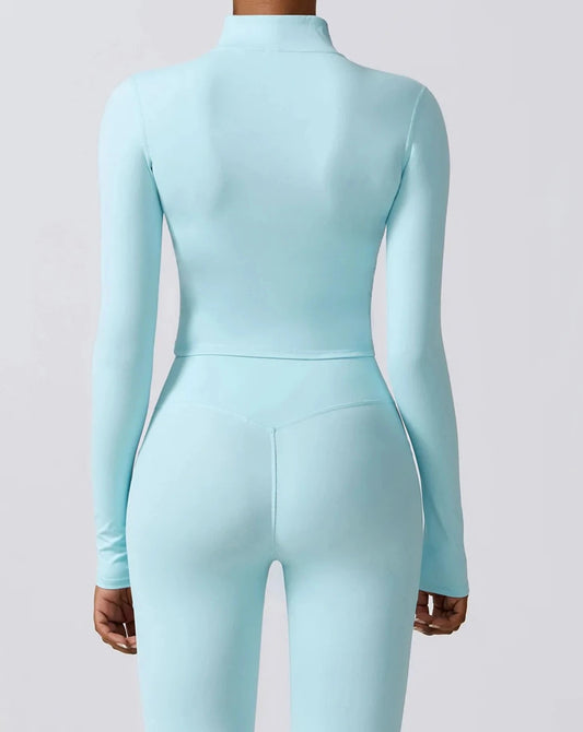 FITTED CONTOUR SPORTS JACKET - TURQUOISE