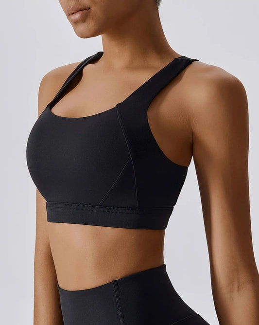 THE IRIS HIGH SUPPORT SPORTS BRA - BLACK