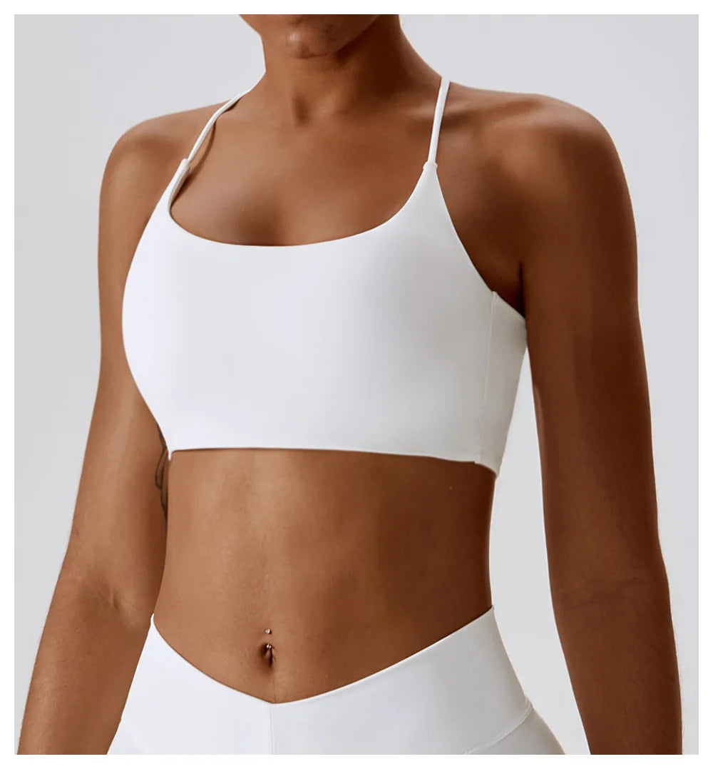 CROSS STRAP BACKLESS TOP - WHITE