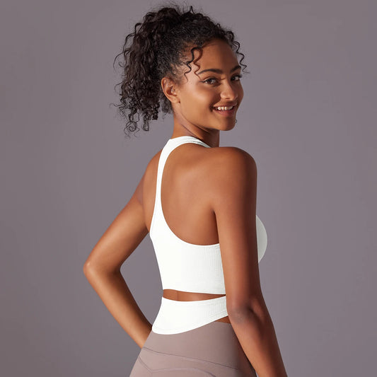 SEAMLESS CUT OUT TANK TOP - WHITE