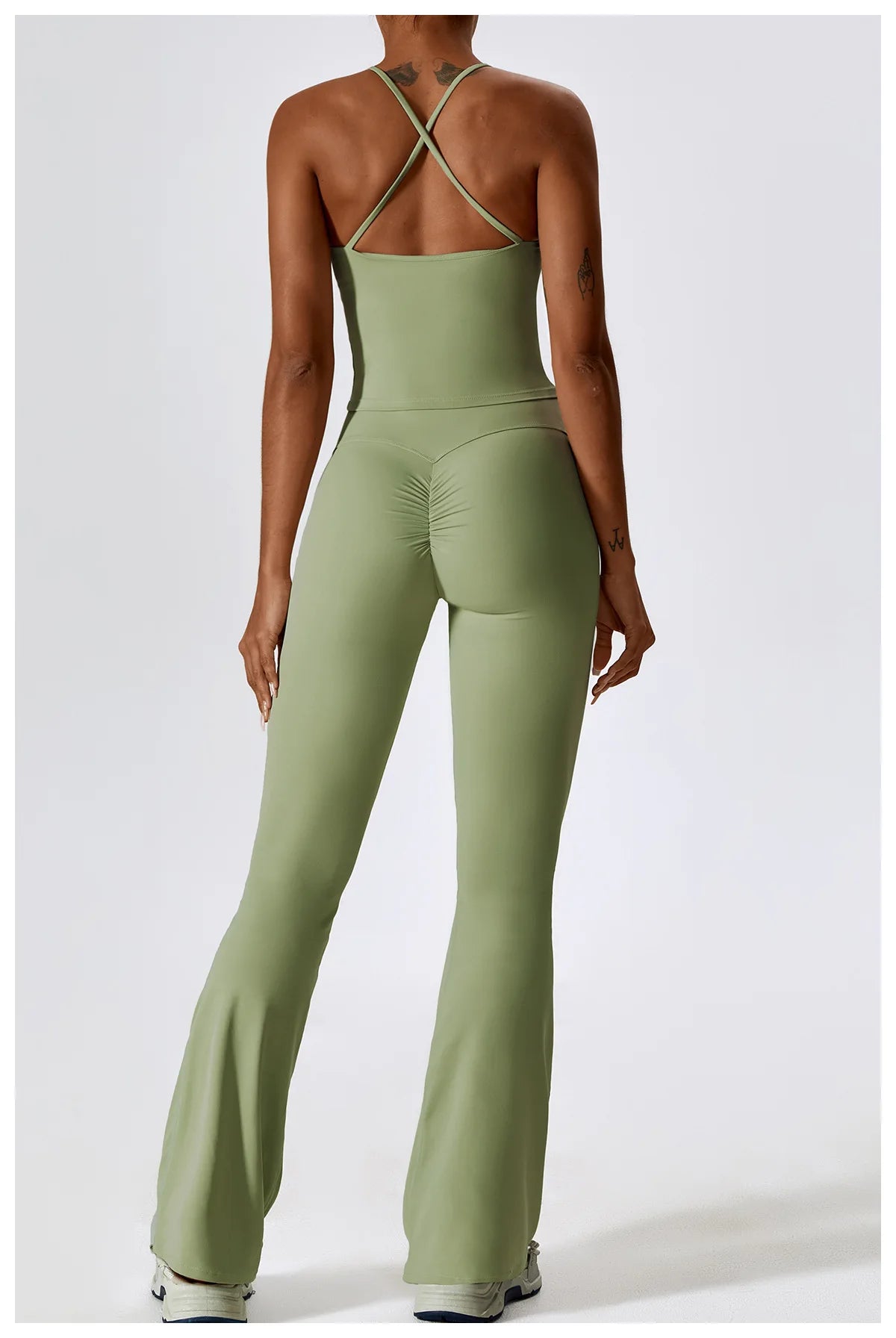 CAMI AND FLARED SET - GREEN
