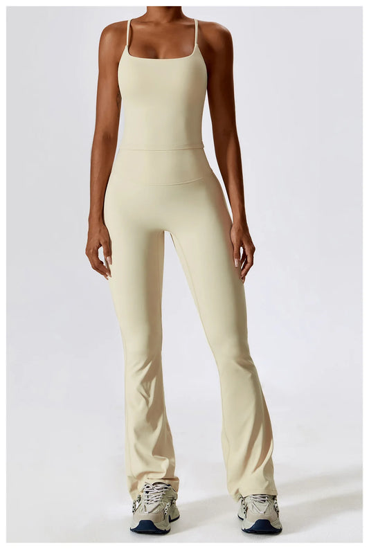 CAMI AND FLARED SET - CREAM