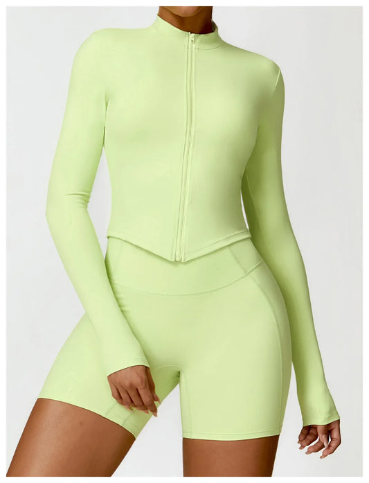 SHAPE ENHANCING LONG SLEEVE JACKET - LIME