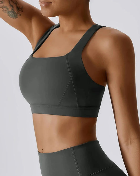THE IRIS HIGH SUPPORT SPORTS BRA - GREY