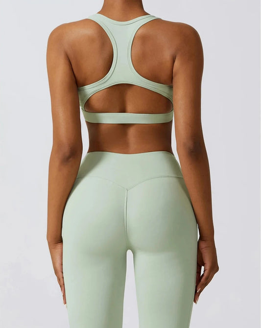 Cross Over Sports Bra - Sage