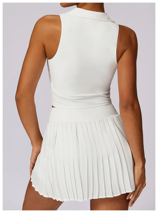 TENNIS SKORT AND TOP SET - WHITE