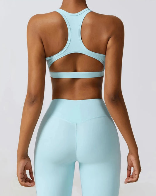 Cross Over Sports Bra - Turquoise