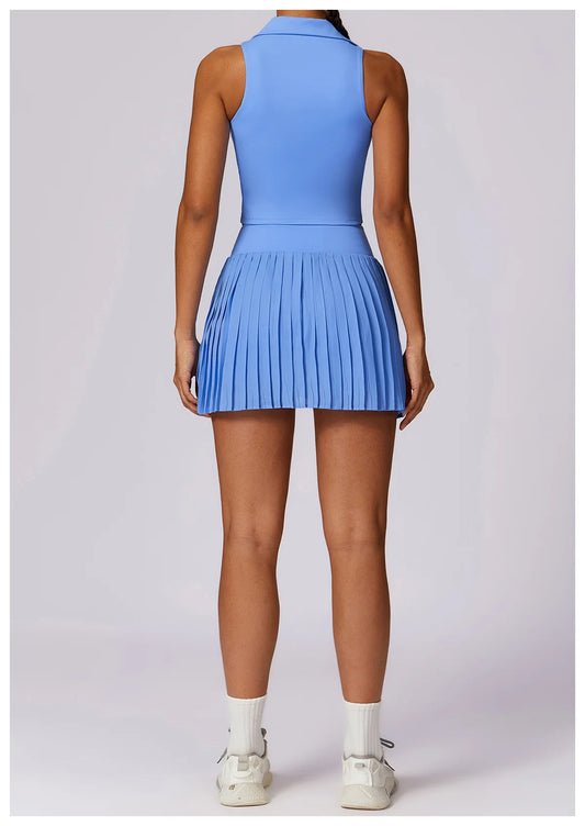 TENNIS SKORT AND TOP SET - BLUE