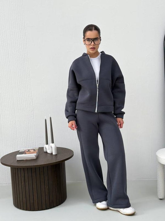 GREY AUTUMN/WINTER HOODIE & SWEATPANTS SET