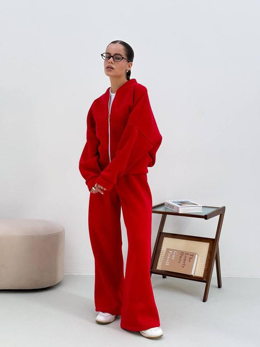 RED AUTUMN/WINTER HOODIE & SWEATPANTS SET