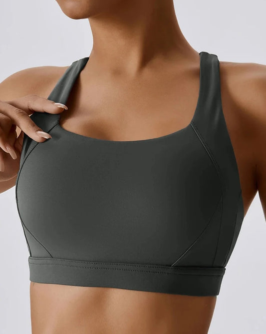 THE IRIS HIGH SUPPORT SPORTS BRA - GREY