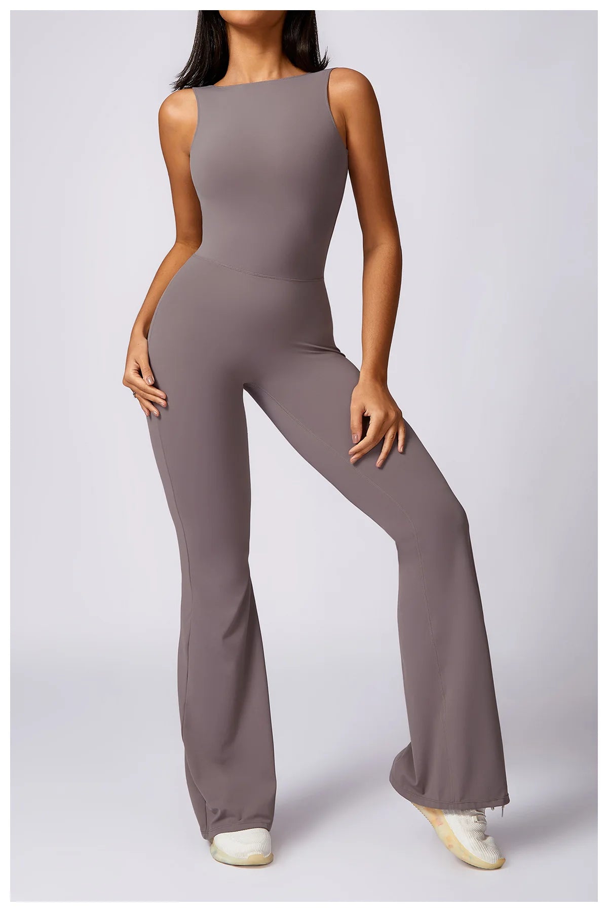 SCRUNCH BUTT BACKLESS JUMPSUIT - NUDE