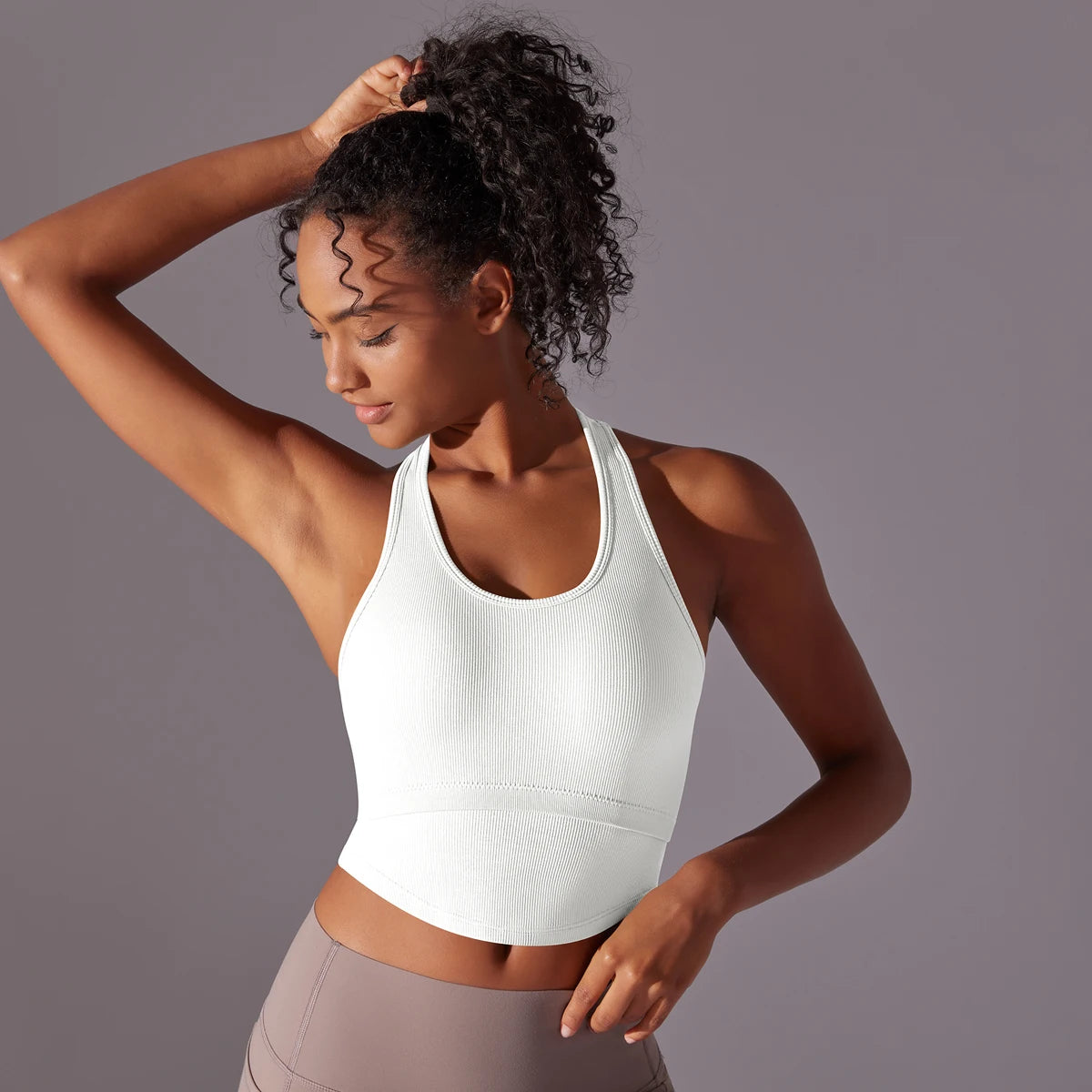 SEAMLESS CUT OUT TANK TOP - WHITE