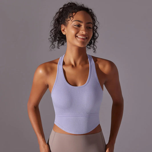 SEAMLESS CUT OUT TANK TOP - PURPLE