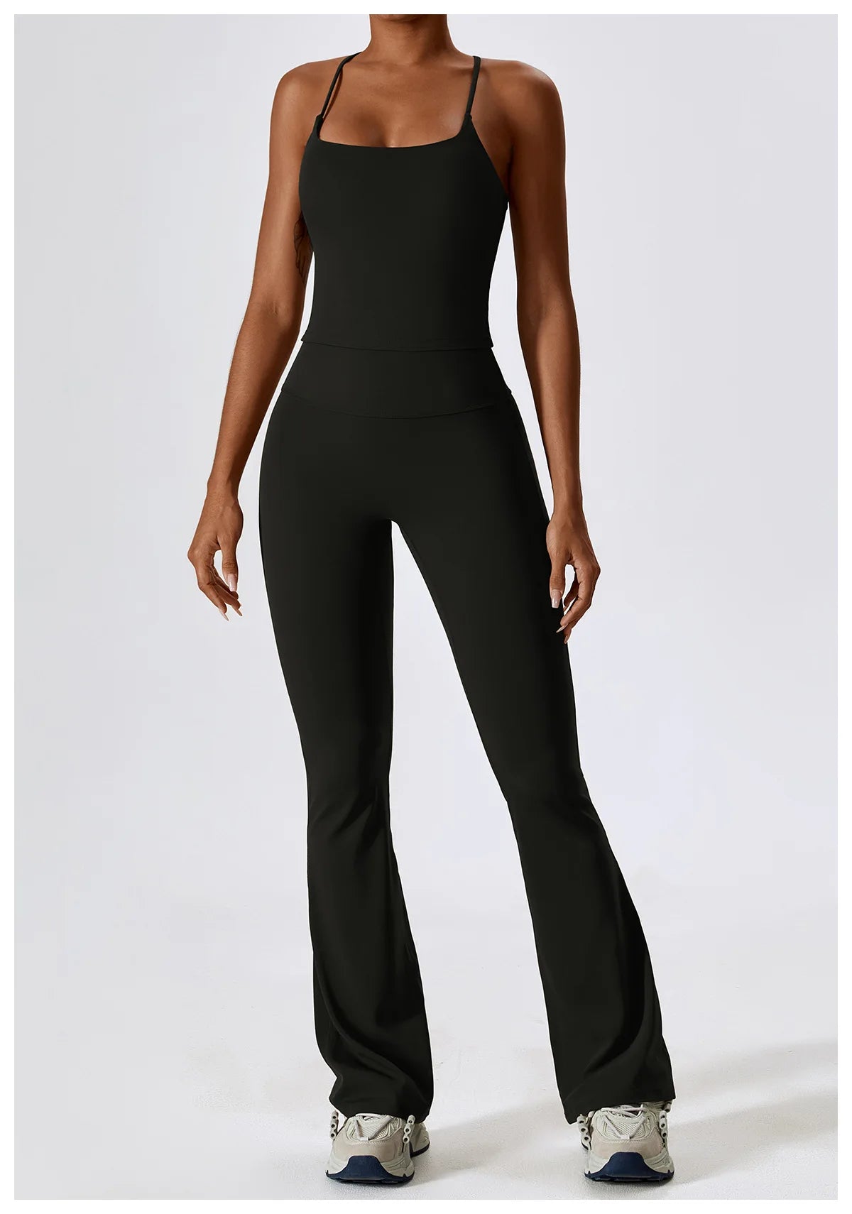 CAMI AND FLARED SET - BLACK