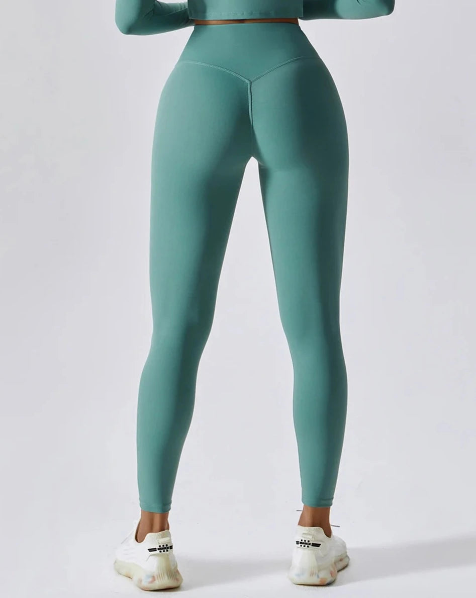 THE IRIS HIGH WAIST LEGGINGS - GREEN