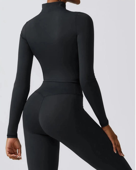 FITTED CONTOUR SPORTS JACKET - BLACK