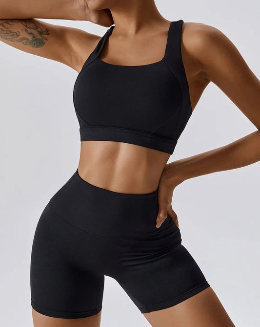 THE IRIS HIGH SUPPORT SPORTS BRA - BLACK