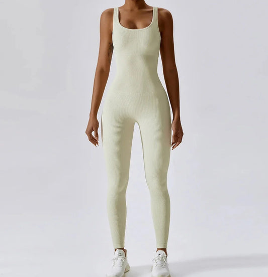 SEAMLESS JUMPSUIT - WHITE
