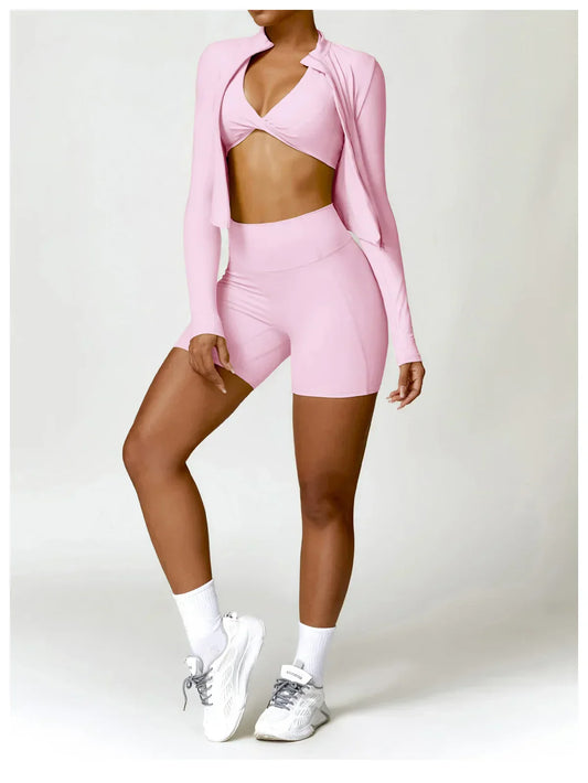SHAPE ENHANCING LONG SLEEVE JACKET - PINK