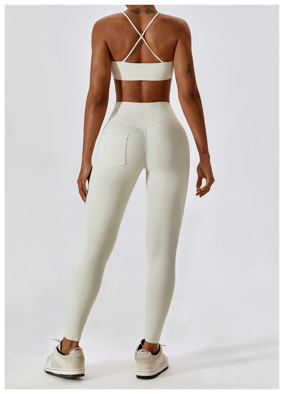 HIGH WAIST POCKET LEGGINGS - WHITE