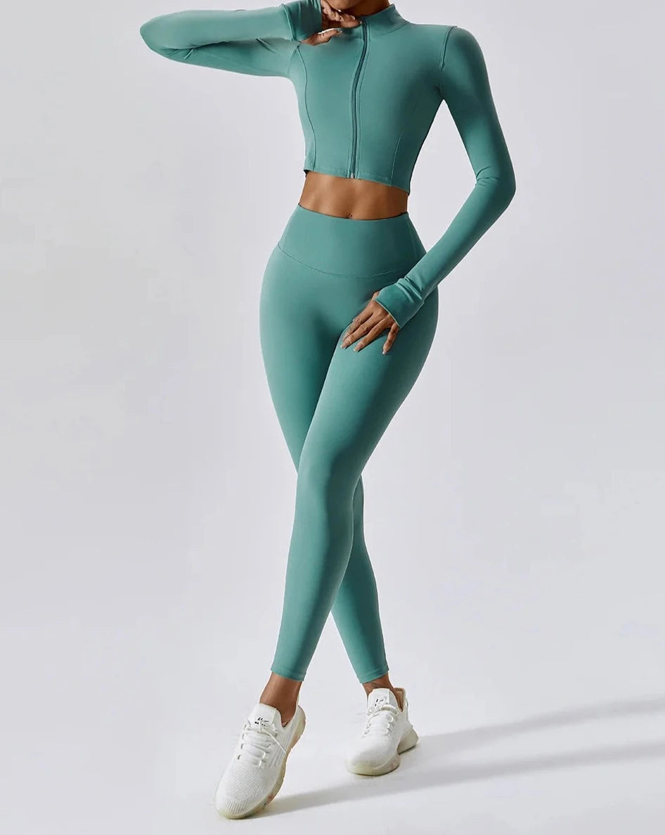 THE IRIS HIGH WAIST LEGGINGS - GREEN