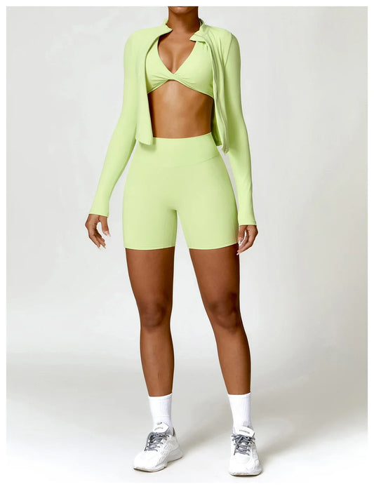 SHAPE ENHANCING LONG SLEEVE JACKET - LIME