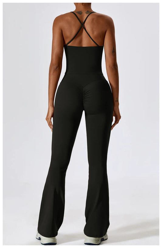 CAMI AND FLARED SET - BLACK