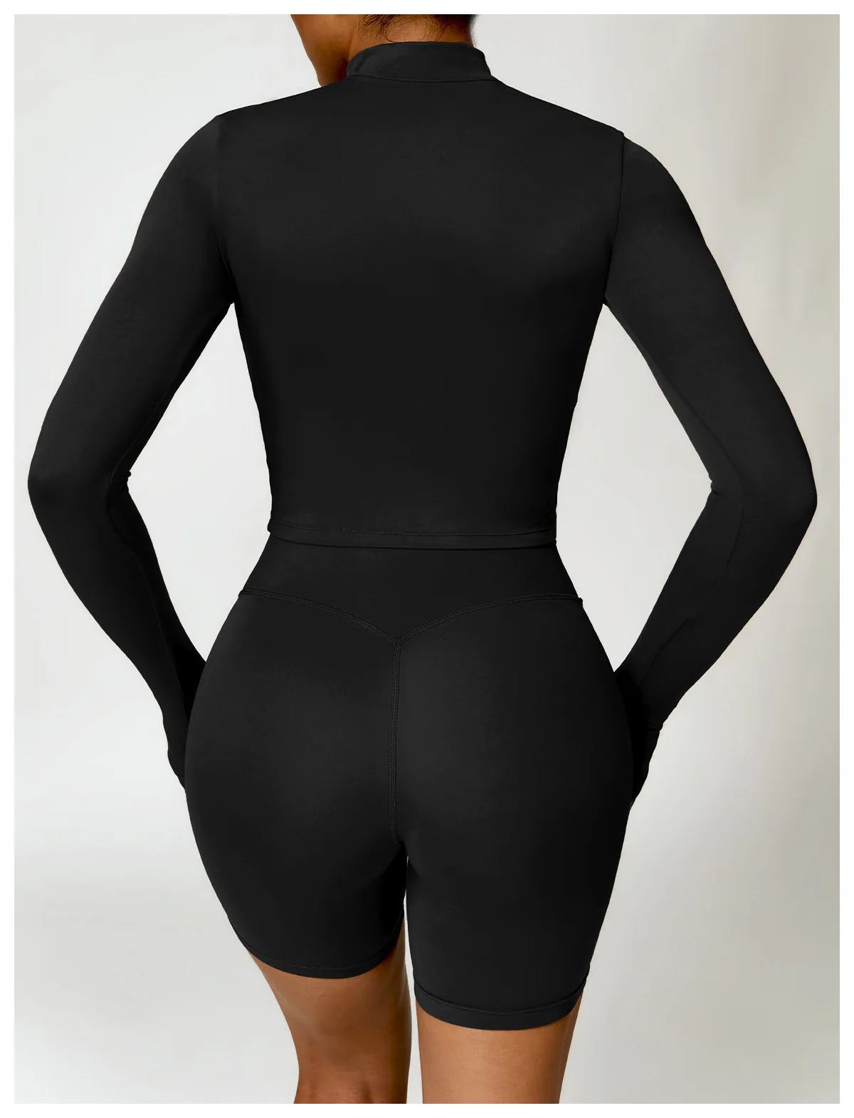 SHAPE ENHANCING LONG SLEEVE JACKET - BLACK