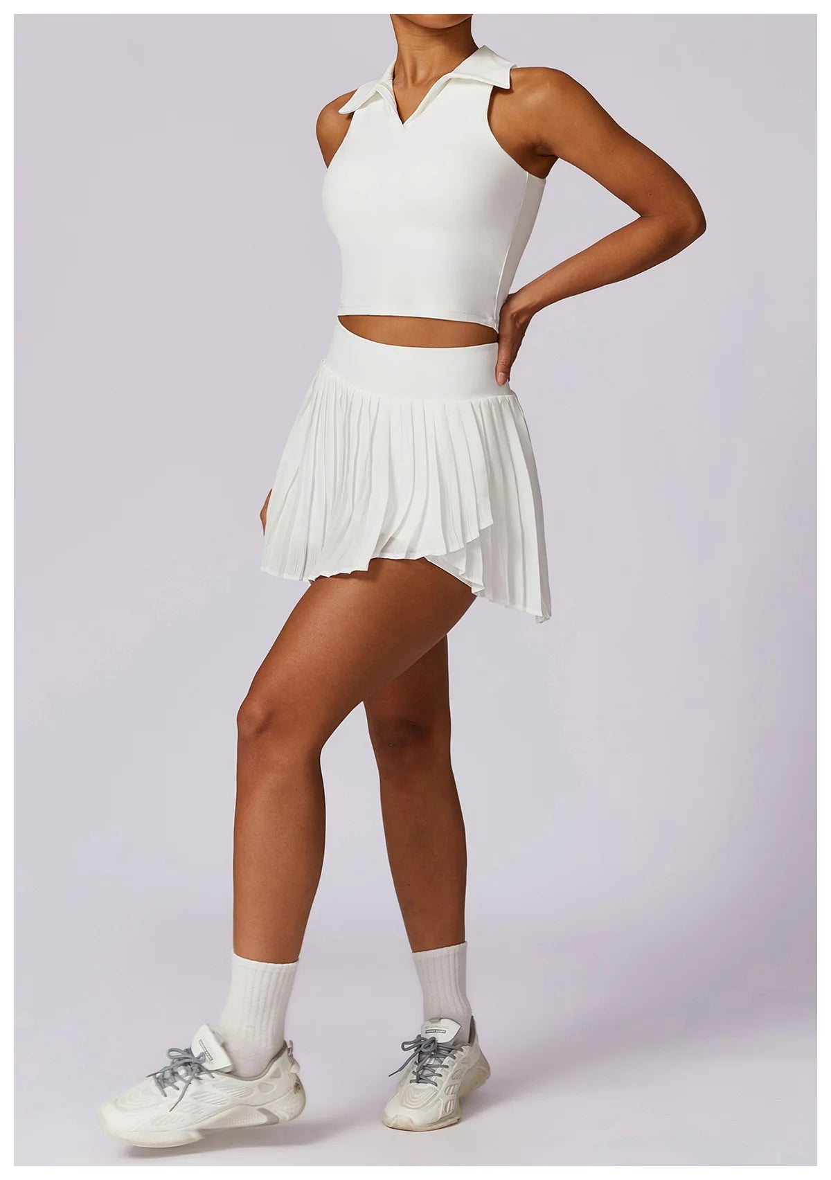 TENNIS SKORT AND TOP SET - WHITE