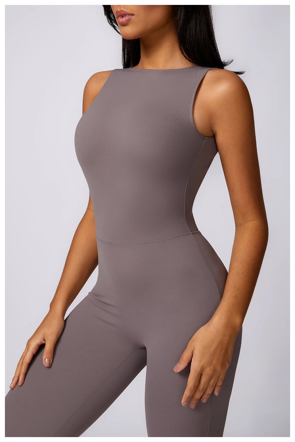 SCRUNCH BUTT BACKLESS JUMPSUIT - NUDE