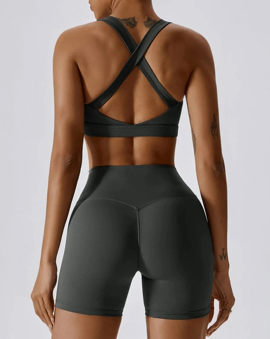 THE IRIS HIGH SUPPORT SPORTS BRA - GREY