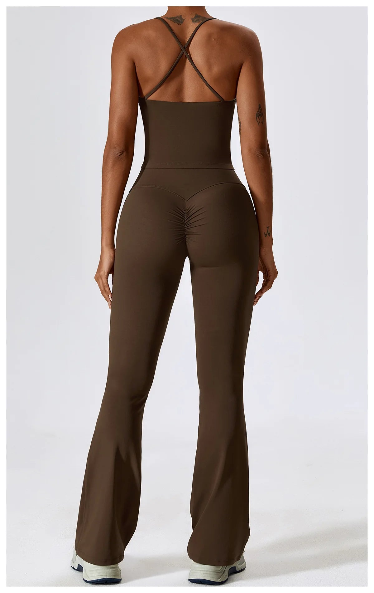 CAMI AND FLARED SET - BROWN