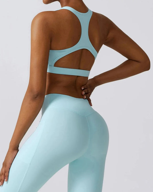 Cross Over Sports Bra - Turquoise