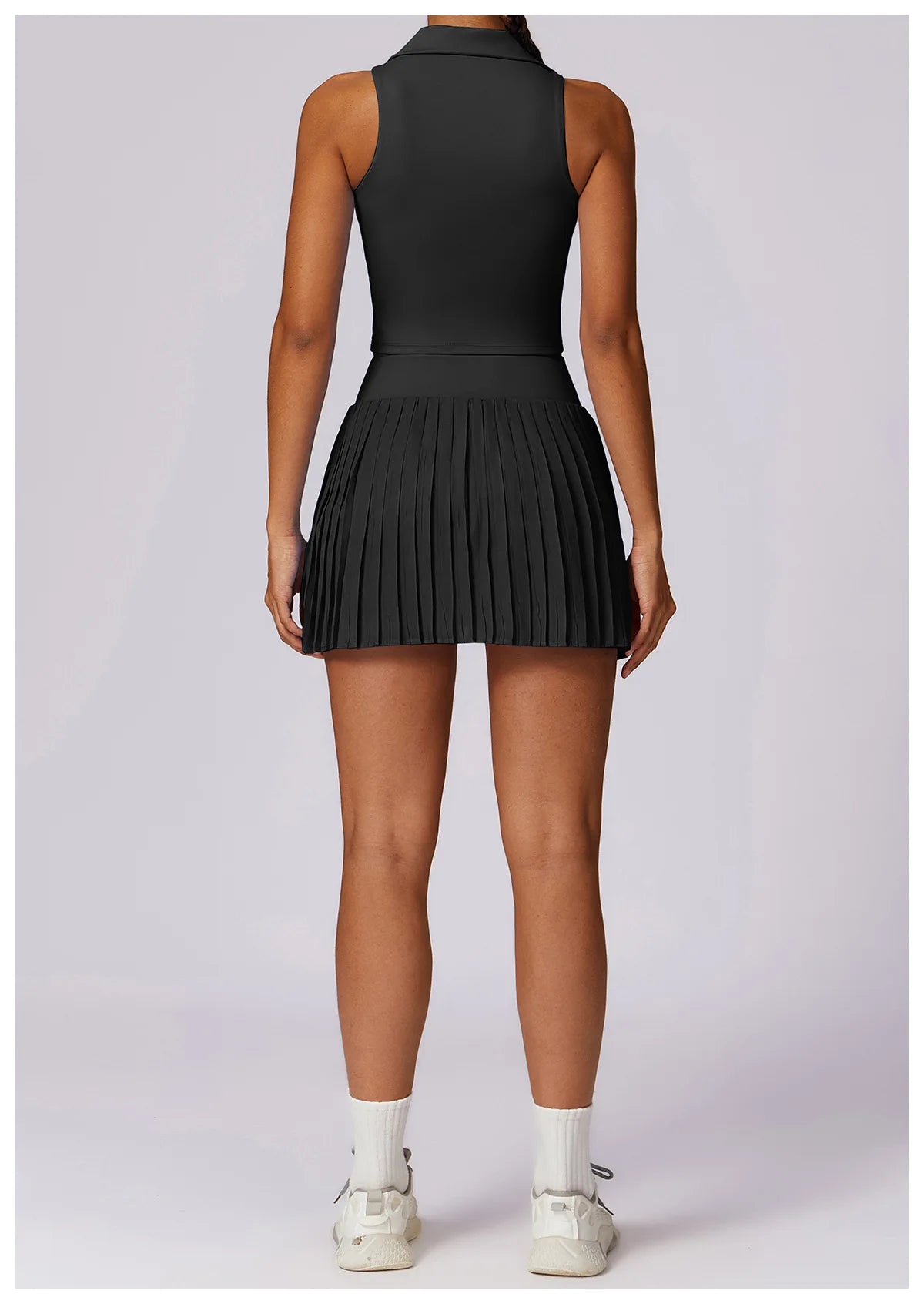 TENNIS SKORT AND TOP SET - BLACK