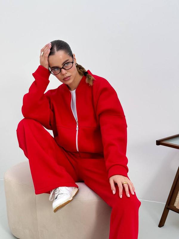 RED AUTUMN/WINTER HOODIE & SWEATPANTS SET